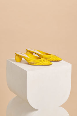 Alia Leather Mule - Marigold